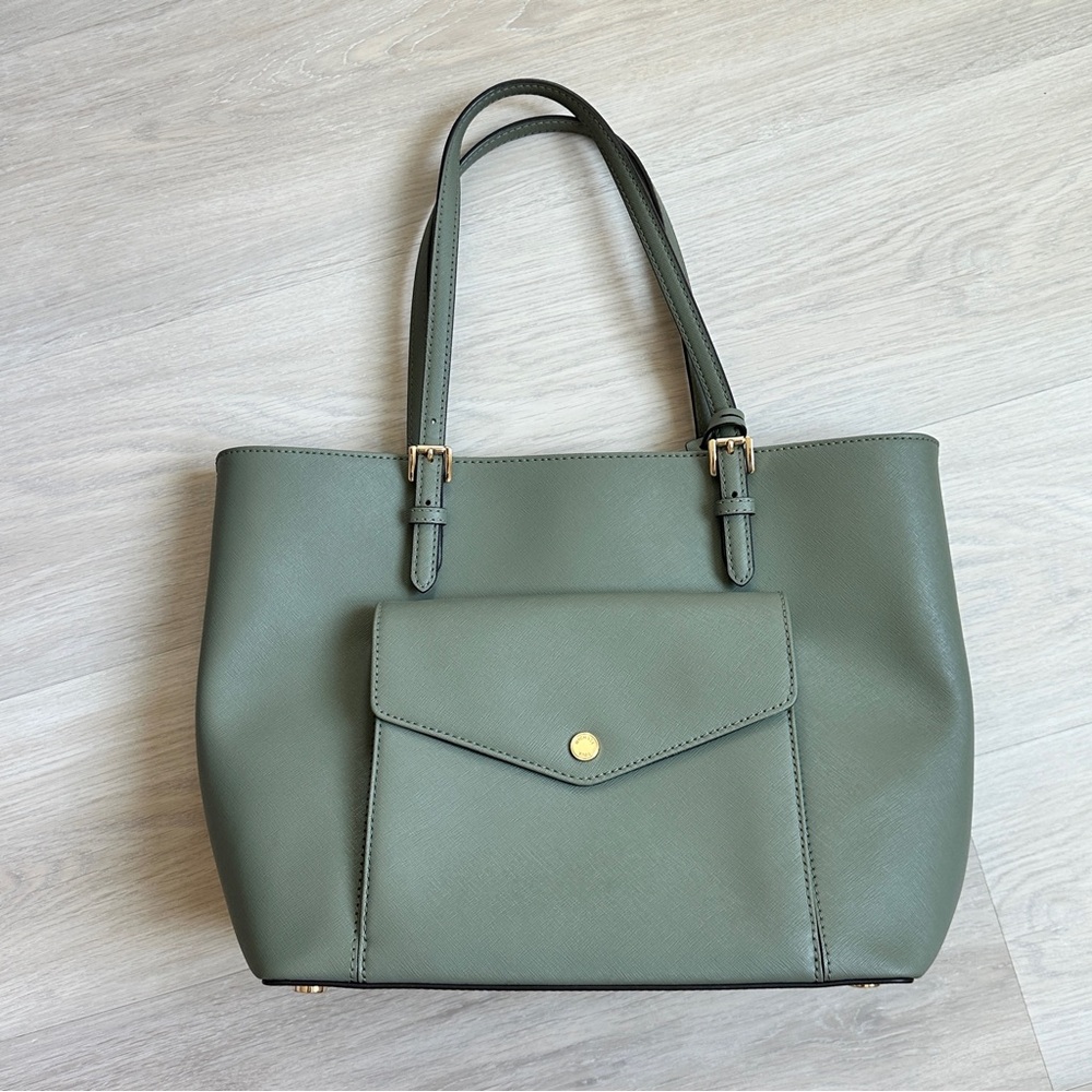 Michael Kors Olive Green Tote Bag - Picture 2 of 9